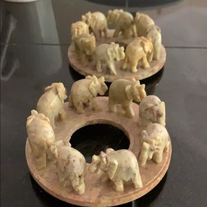 Marble elephant  set made India beautiful vintage